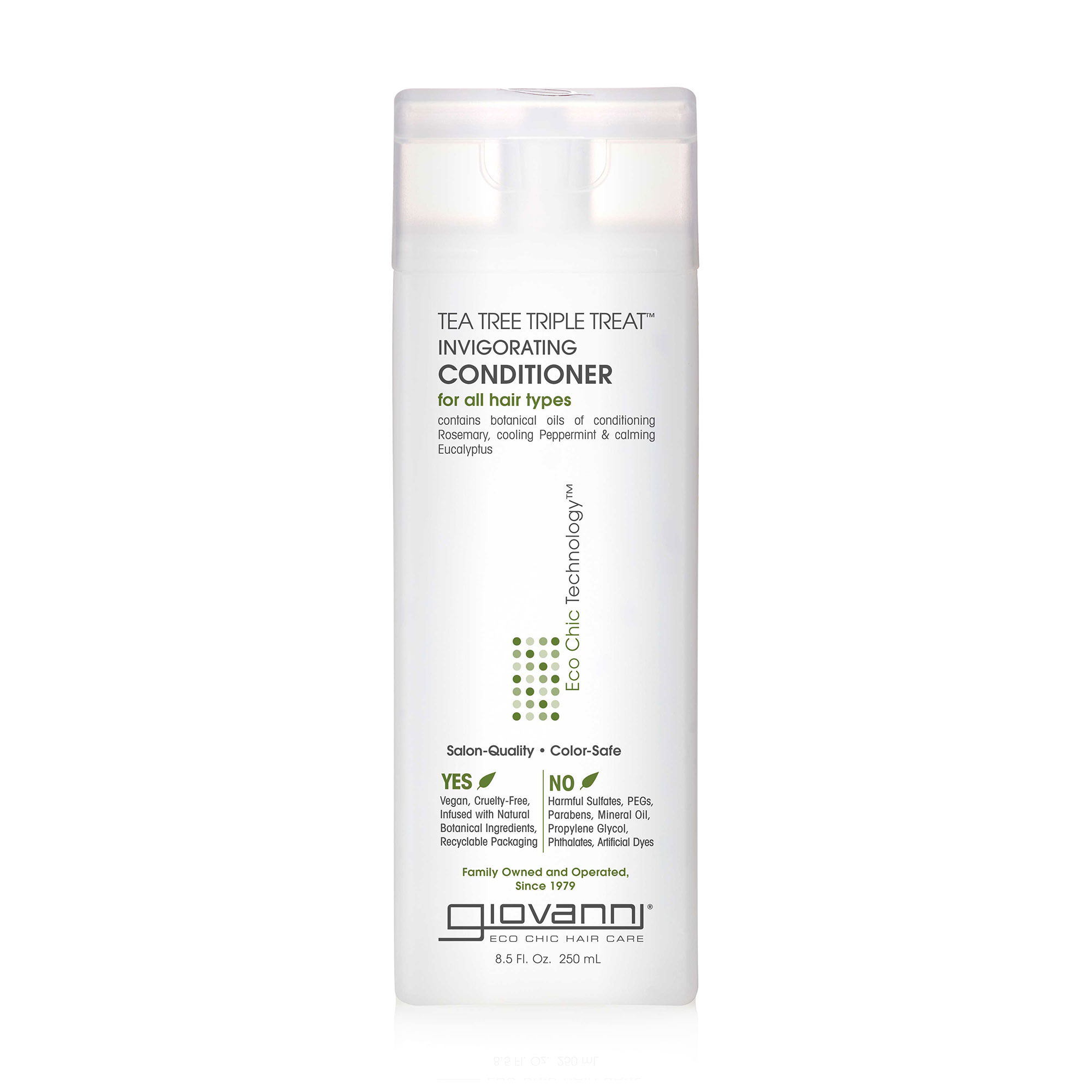 Стимулювальний кондиціонер Giovanni Eco Chic Technology Invigorating Conditioner для всіх типів волосся, з екстрактом чайного дерева, 250 мл