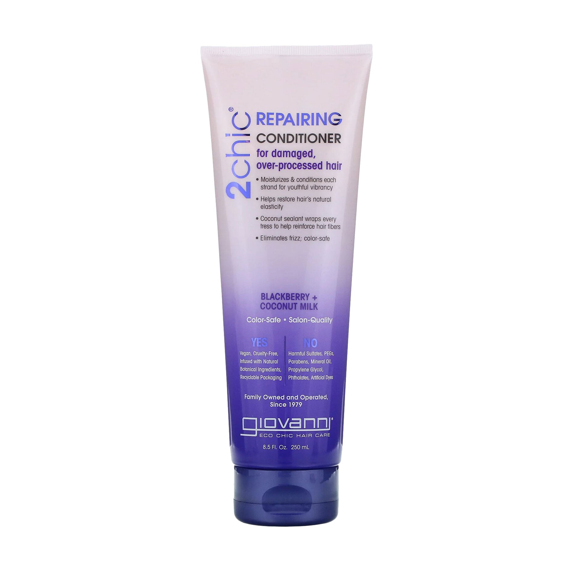 Відновлювальний кондиціонер Giovanni 2chic Repairing Conditioner Blackberry &amp; Coconut Milk для дуже пошкодженого волосся, 250 мл