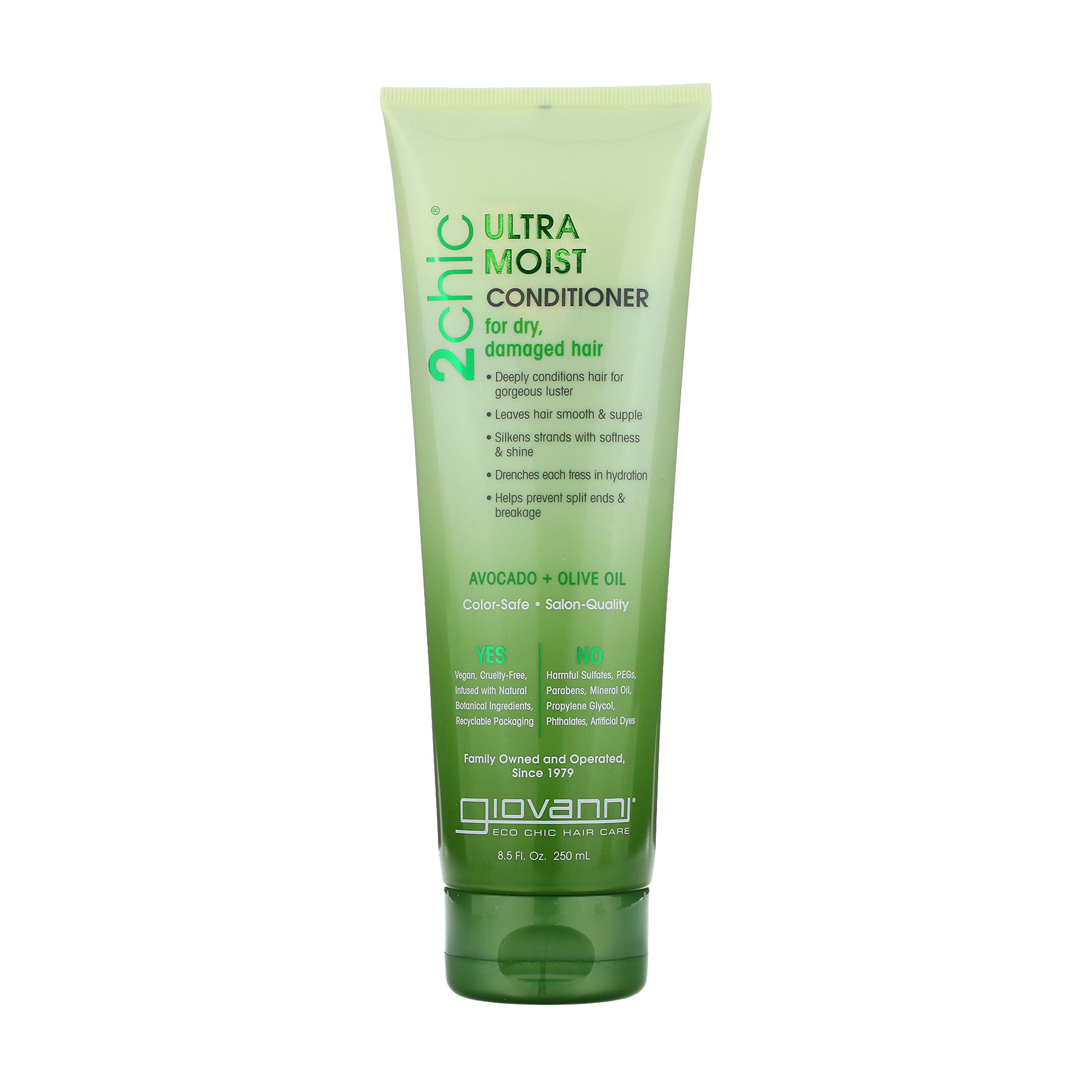 Зволожувальний кондиціонер Giovanni 2chic Ultra-Moist Conditioner Avocado &amp; Olive Oil для сухого та пошкодженого волосся, 250 мл